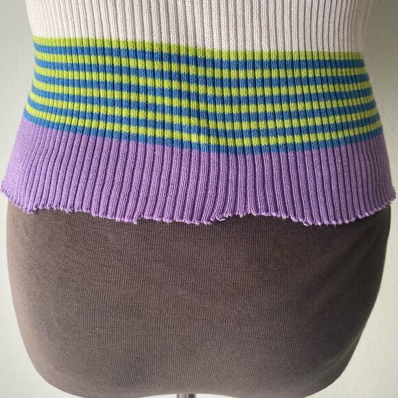 Buffalo‎ David Bitton sz L cotton 90s cut off striped top - Picture 7 of 8